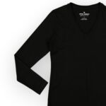 T SHIRT FEMME COL V JERSEY LYCRA – Image 2