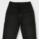 PANTALON CARGO CEINTURE ELASTIQUE EN DENIM STRETCH – Image 7