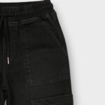 PANTALON CARGO CEINTURE ELASTIQUE EN DENIM STRETCH – Image 4