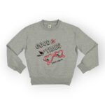 SWEAT FILLETTE COL ROND MOLLETON ELASTHANNE